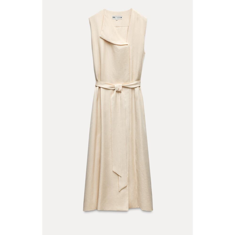 Nwt- Zara DRESS WITH PLEATED BACK ZW COLLECTION-XS